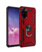 Hoesje geschikt voor Samsung Galaxy S20FE Hoesje - Anti-Shock Hybrid Ring Armor Rood