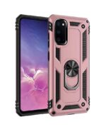 Hoesje geschikt voor Samsung Galaxy S20FE Hoesje - Anti-Shock Hybrid Ring Armor Rosegoud