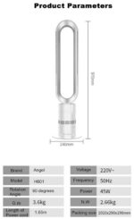 LuxeBass H601 ventilator Air Cooler torenventilator - wit/zilver