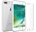 LuxeBass hoesje geschikt voor iPhone 7+/8+ Hoesje Transparant - Siliconen Case + Tempered Glass