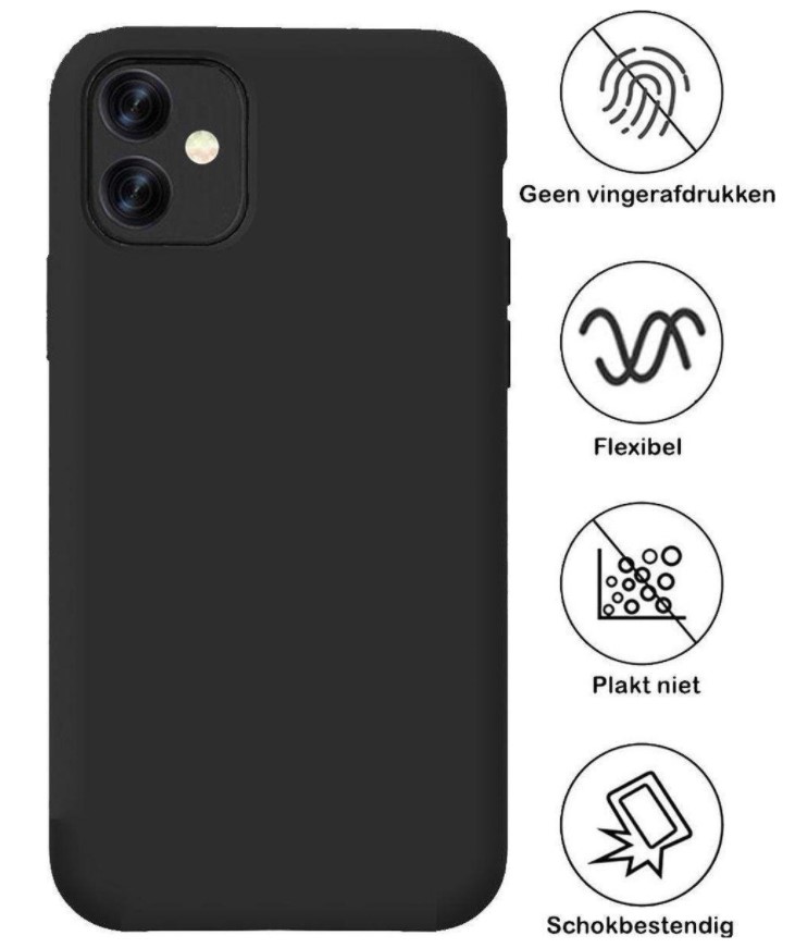 Siliconen hoesje Hoesje geschikt voor iPhone 11 - zwart