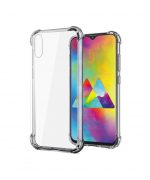 Transparante siliconen hoesje met uitgestoken hoeken voor Samsung Galaxy A20E