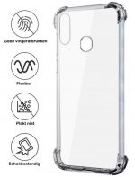 Transparante siliconen hoesje met uitgestoken hoeken voor Samsung Galaxy A20E