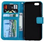 LuxeBass hoesje geschikt voor iPhone 6 hoesje book case + 2x Glas Screenprotector turquoise