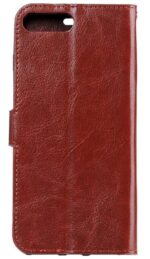 LuxeBass hoesje geschikt voor iPhone 7 / iPhone 8 Plus hoesje book case + 2x Glas Screenprotector bruin