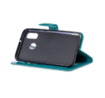 LuxeBass hoesje geschikt voor Samsung Galaxy A40 hoesje book case + 2 stuks Glas Screenprotector turquoise