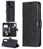LuxeBass hoesje geschikt voor Samsung Galaxy A41 hoesje book case + 2 stuks Glas Screenprotector zwart