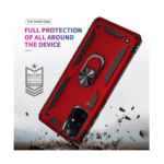 Hoesje geschikt voor Samsung Galaxy A71 Hoesje - Anti-Shock Hybrid Ring Armor rood