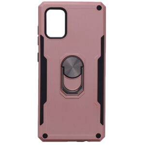 Hoesje geschikt voor Samsung Galaxy A71 Hoesje - Anti-Shock Hybrid Ring Armor rose goud