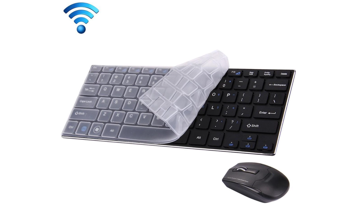 Keyboard Gaming - toetsenbord HK3910 2,4 GHz draadloos 78-toetsen Metalen ultradun toetsenbord met toetsenbordafdekking (Zwart)