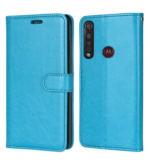 LuxeBass hoesje geschikt voor hoesje geschikt Motorola Moto G Pro 2020 hoesje book case + 2 stuks Glas Screenprotector turquoise