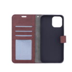 LuxeBass hoesje geschikt voor iPhone 12 hoesje book case + 2 stuks Glas Screenprotector bruin