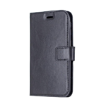 LuxeBass hoesje geschikt voor iPhone 12 hoesje book case + 2 stuks Glas Screenprotector zwart