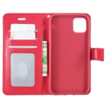 LuxeBass hoesje geschikt voor iPhone 12 Pro hoesje book case + 2 stuks Glas Screenprotector rood