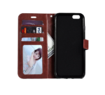 LuxeBass hoesje geschikt voor iPhone 6 Plus hoesje book case + 2 stuks Glas Screen protector bruin