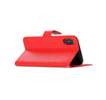 LuxeBass hoesje geschikt voor iPhone X / XS hoesje book case + 2 stuks Glas Screenprotector rood