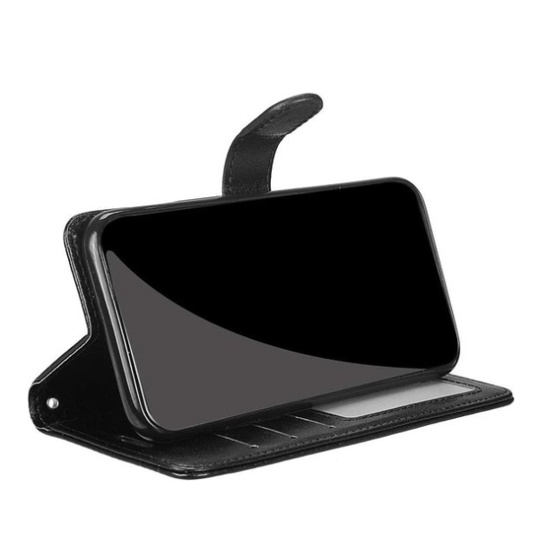 LuxeBass hoesje geschikt voor Motorola Moto G8 Power hoesje book case + 2 stuks Glas Screenprotector zwart