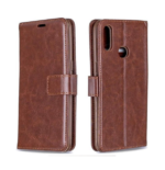 LuxeBass hoesje geschikt voor Samsung Galaxy A10s hoesje book case + 2 stuks Glas Screenprotector bruin