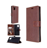 LuxeBass hoesje geschikt voor Samsung Galaxy A42 hoesje book case + 2 stuks Glas Screenprotector bruin