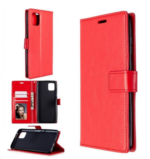 LuxeBass hoesje geschikt voor Samsung Galaxy A42 hoesje book case + 2 stuks Glas Screenprotector rood