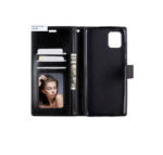 LuxeBass hoesje geschikt voor Samsung Galaxy A42 hoesje book case + 2 stuks Glas Screenprotector zwart