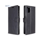 LuxeBass hoesje geschikt voor Samsung Galaxy A42 hoesje book case + 2 stuks Glas Screenprotector zwart