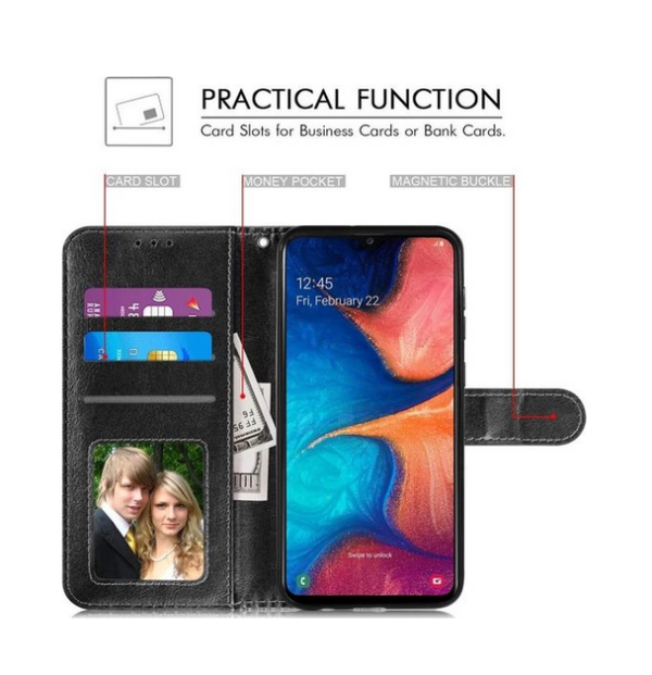 LuxeBass hoesje geschikt voor Samsung Galaxy A51 5G hoesje book case + 2 stuks Glas Screenprotector bruin