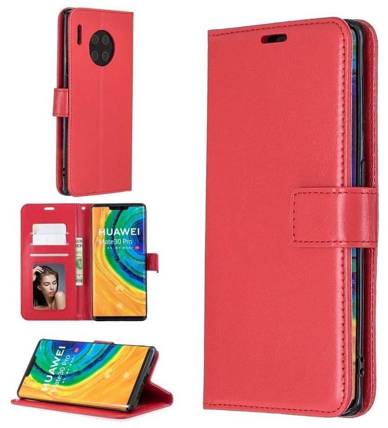LuxeBass hoesje geschikt voor Samsung Galaxy A6 2018 hoesje book case + 2 stuks Glas Screenprotector rood