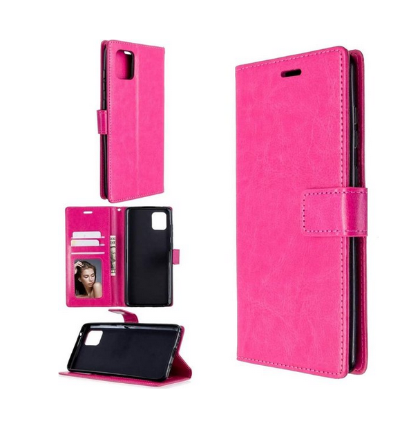 LuxeBass hoesje geschikt voor Samsung Galaxy Note 10 Plus hoesje book case + 2 stuks Glas Screenprotector roze