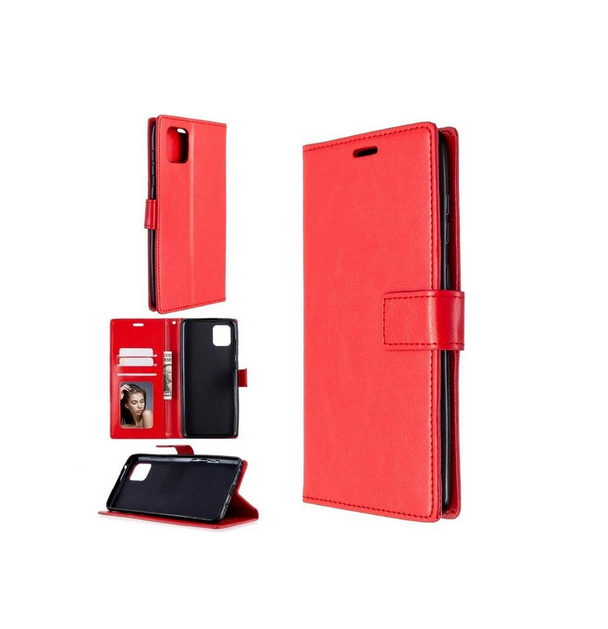 LuxeBass hoesje geschikt voor Samsung Galaxy Note 20 Ultra hoesje book case + 2 stuks Glas Screenprotector rood