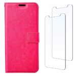 Boekhoesje en 2x Screenprotector geschikt voor iPhone 13 - Roze