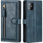 Hoesje geschikt voor iPhone 12 Pro Max Book case met ritssluiting van LuxeBass - Flipcover - Magnetisch - 5 kaarten houder - Donkerblauw