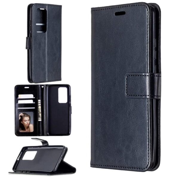 Hoesje geschikt voor Oppo A54 5G & Hoesje geschikt voor Oppo A74 5G hoesje book case zwart van LuxeBass