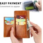 Hoesje geschikt voor Samsung Galaxy A12 Book case met ritssluiting van LuxeBass - Flipcover - Magnetisch - 5 kaarten houder - Lichtbruin