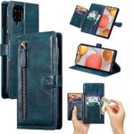 Hoesje geschikt voor Samsung Galaxy A51 / A51s Book case met ritssluiting van LuxeBass - Flipcover - Magnetisch - 5 kaarten houder - Donkerblauw