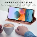 Hoesje geschikt voor Samsung Galaxy A51 Glitter Bookcase met rits - hoesje - portemonneehoesje - Rosé Goud