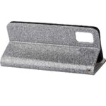 Hoesje geschikt voor Samsung Galaxy A51 Glitter Bookcase met rits - hoesje - portemonneehoesje - Zilver