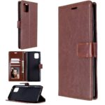 Hoesje geschikt voor Samsung Galaxy M12 hoesje book case bruin van LuxeBass