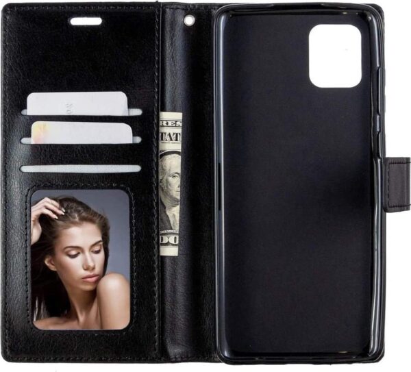 Hoesje geschikt voor Samsung Galaxy M12 hoesje book case zwart van LuxeBass