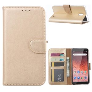 Boekhoesje geschikt voor Nokia 1 Plus - Goud