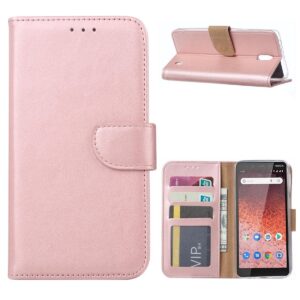 Boekhoesje geschikt voor Nokia 1 Plus - Rosegoud