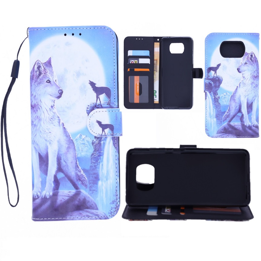 Boekhoesje met print geschikt voor Nokia 1.4 - Wolf