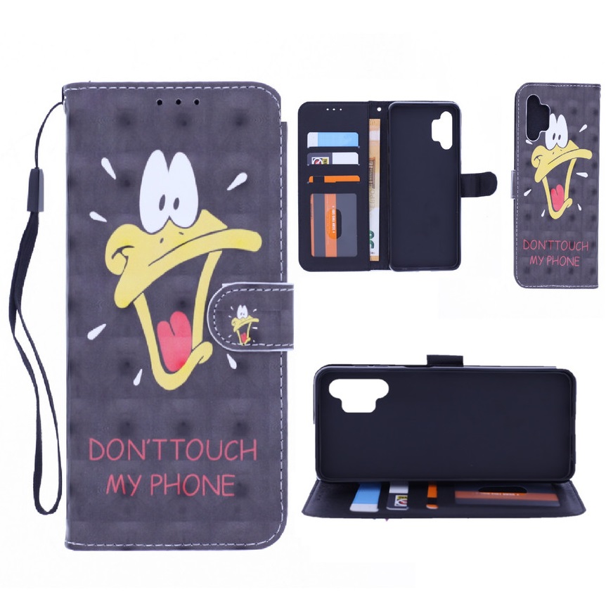 Boekhoesje met print geschikt voor Oppo A5 (2020);OPPO A9 (2020) - Don't Touch My Phone Duck 3D