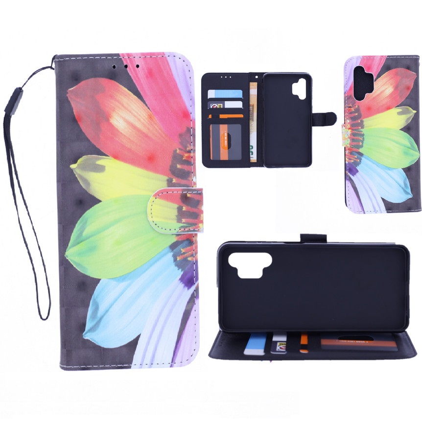 Boekhoesje met print geschikt voor Oppo A5 (2020);OPPO A9 (2020) - Flower 3D