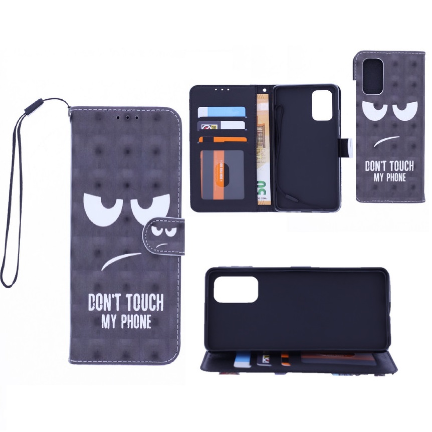 Boekhoesje met print geschikt voor Samsung Galaxy A02s - Don't Touch My Phone 3D