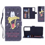 Boekhoesje met print geschikt voor Samsung Galaxy S21 Ultra - Don't Touch My Phone Duck 3D