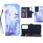 Boekhoesje met print geschikt voor Samsung Galaxy S21 Ultra - Wolf