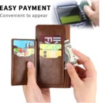 Hoesje geschikt voor Samsung Galaxy S21 Book case met ritssluiting van LuxeBass - Flipcover - Magnetisch - 5 kaarten houder - Donkerbruin