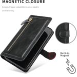 Hoesje geschikt voor Samsung Galaxy S21 Plus Book case met ritssluiting van LuxeBass - Flipcover - Magnetisch - 5 kaarten houder - Zwart