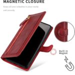 Hoesje geschikt voor Samsung Galaxy S21 Ultra Book case met ritssluiting van LuxeBass - Flipcover - Magnetisch - 5 kaarten houder - Rood